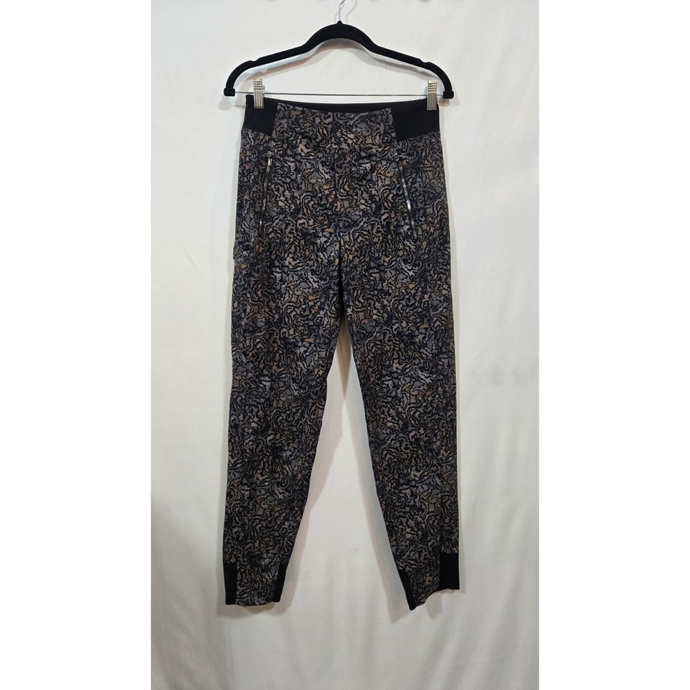 Athleta 2P Petite Abstract Print Jogger Pants Zip Pockets Ankle Cuff